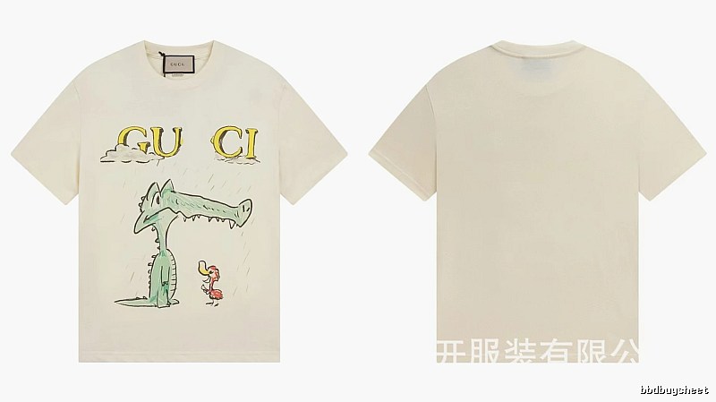 Gucci Crocodile Print Childlike Off-white T-Shirt