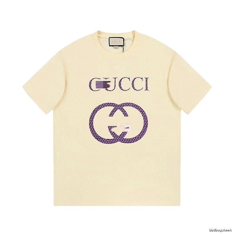 Gucci Double G Vintage Style Beige Short Sleeve T-Shirt