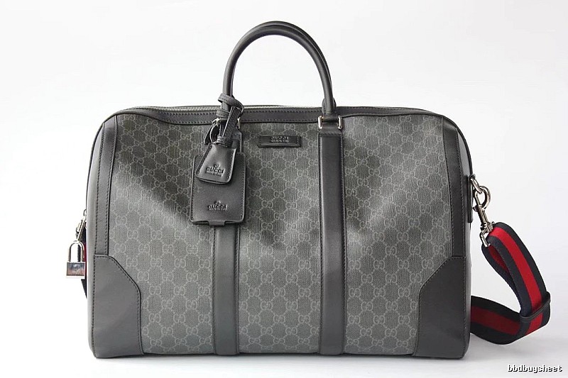 Gucci Duffel Bag with Gray GG Monogram Duffel for Streetwear Looks