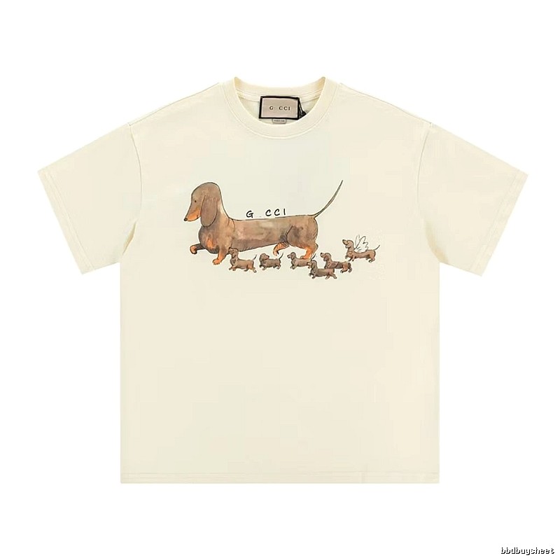 Gucci Sausage Print Casual Style Off-white T-shirt