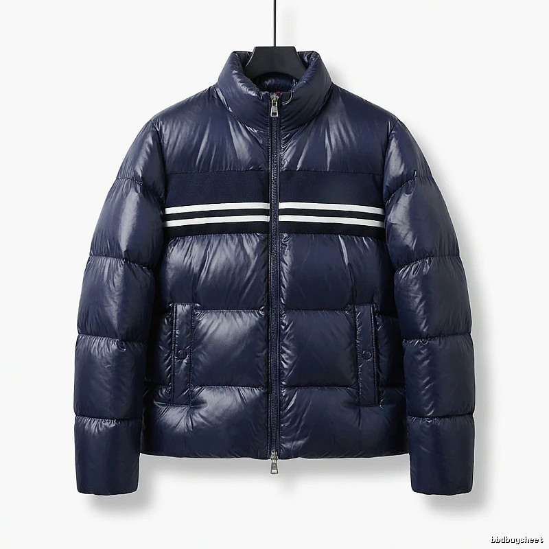 Gucci striped fashionable dark blue down jacket