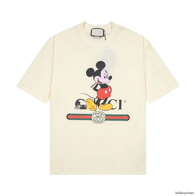 Gucci x Mickey Mouse Co-branded Vintage Style Off-white T-shirt