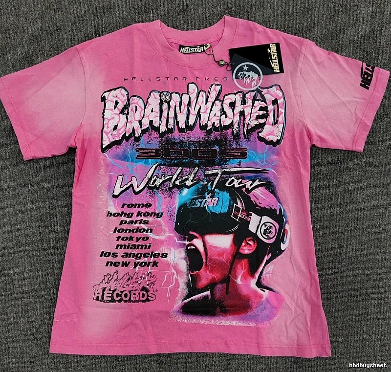 Hellstar Brainwashing Tour Vintage Pink T-Shirt