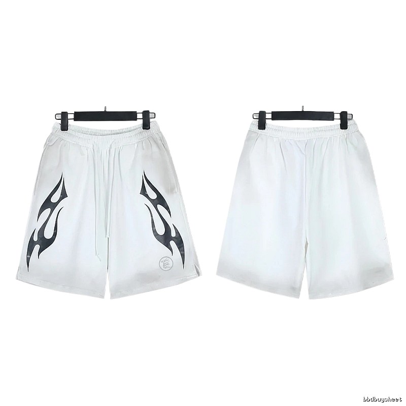 Hellstar Flame Wind White Shorts