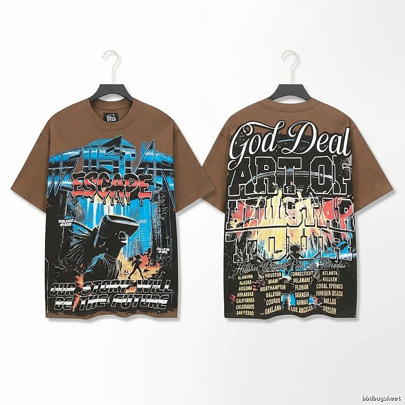 Hellstar Graffiti Style Brown T-shirt