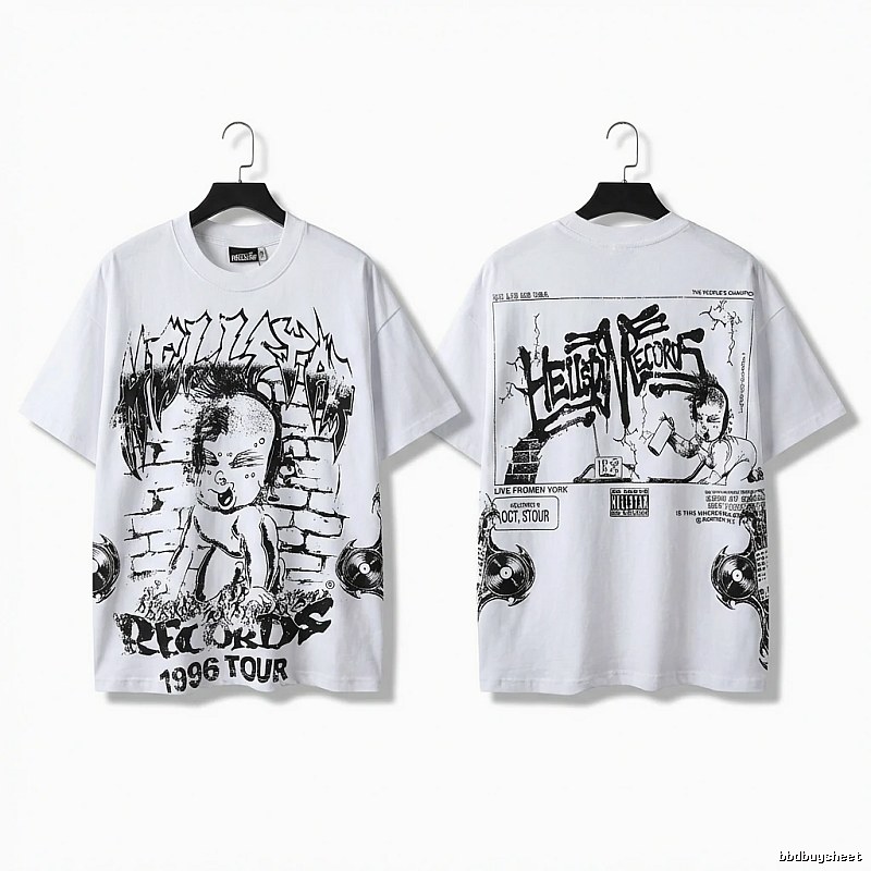 Hellstar graffiti-style white T-shirt
