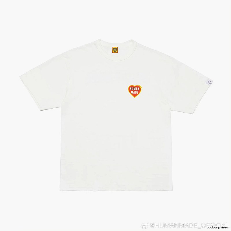 HUMAN MADE Heart Print Japanese Streetwear White T-Shirt