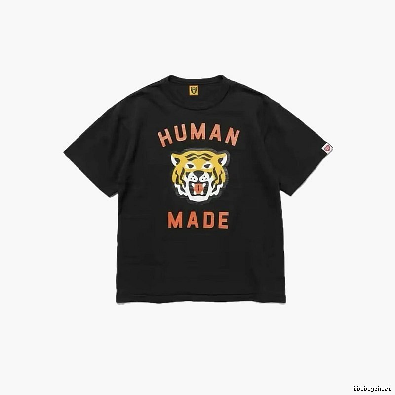HUMAN MADE Tiger Head Print Japanese Streetwear Black T-Shirt