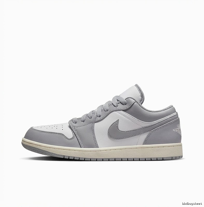 Jordan AJ1 casual style gray and white shoes