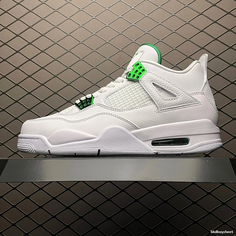 Jordan Basketball High-Tops in White and Green, Finished with Perforated Toe