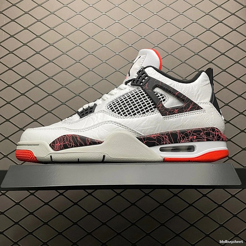 Jordan White, Black and Red Basketball High-Tops with Panelled Court Upper