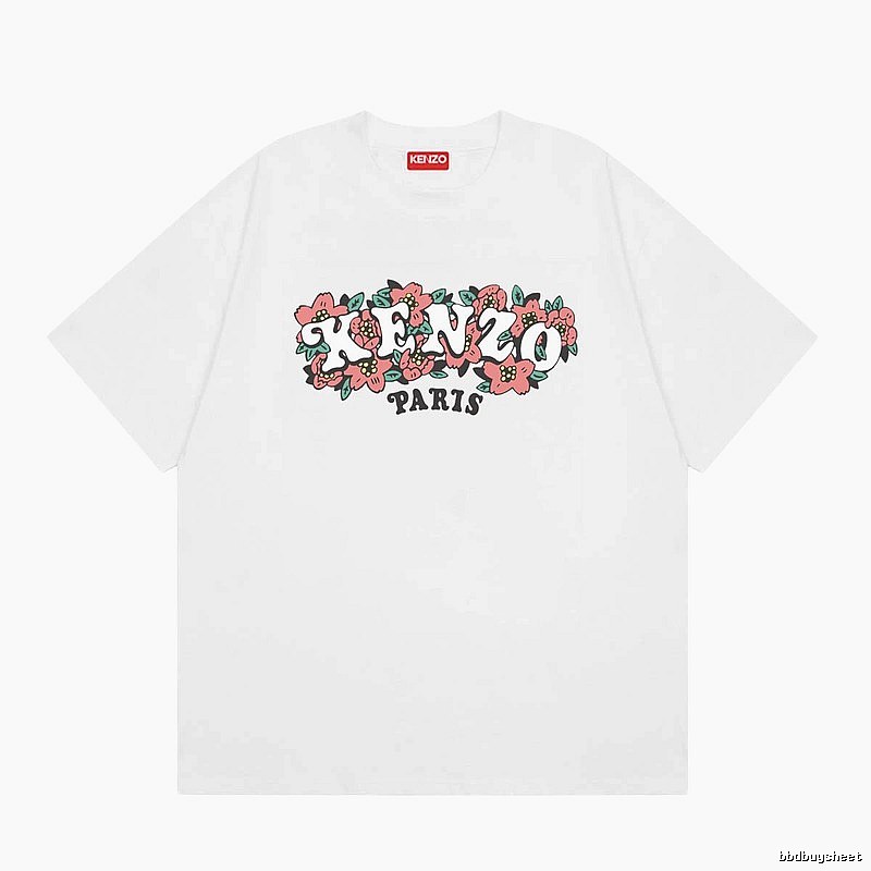 KENZO Floral Collection Street Style White Short-sleeve T-shirt