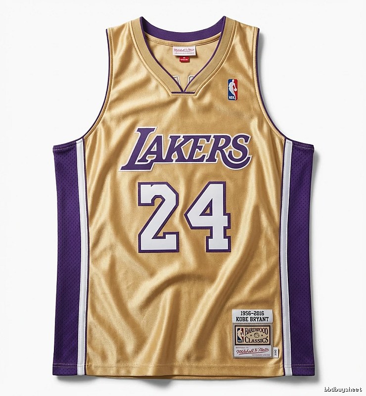 Kobe Lakers retro gold and purple jersey