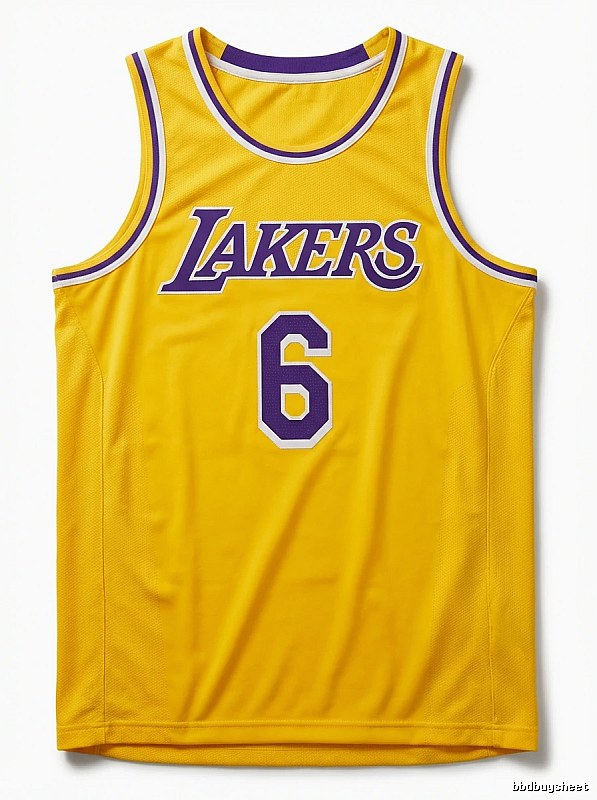 LBJ's No. 6 yellow jersey of the Lakers.