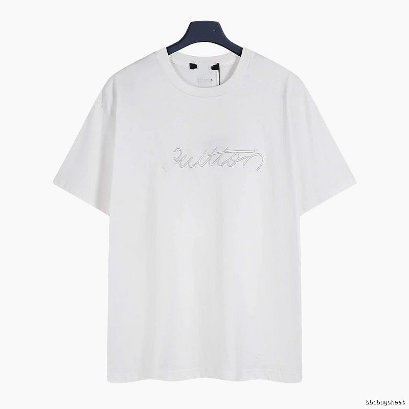 Louis Vuitton Embroidered Minimalist Style White Short-sleeve T-shirt