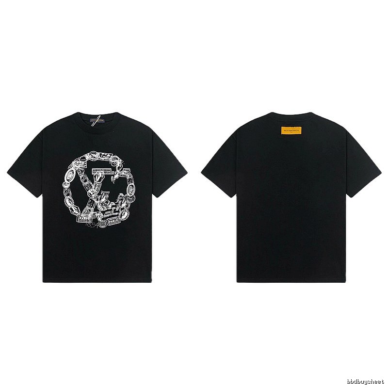 Louis Vuitton Printed Trendy Style Black Short-sleeve T-shirt