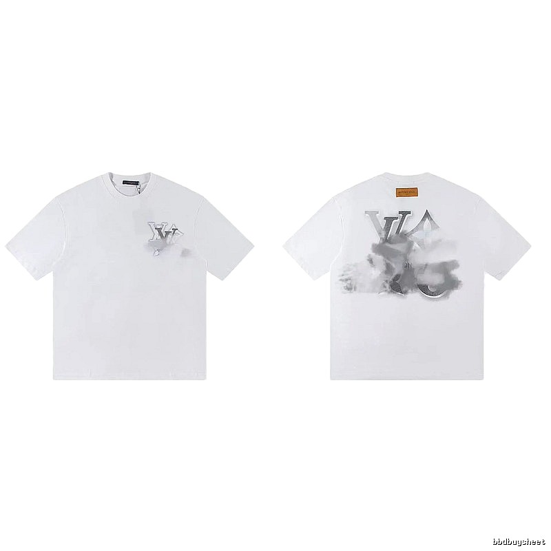 Louis Vuitton Trendy Ink-wash Blended White T-Shirt