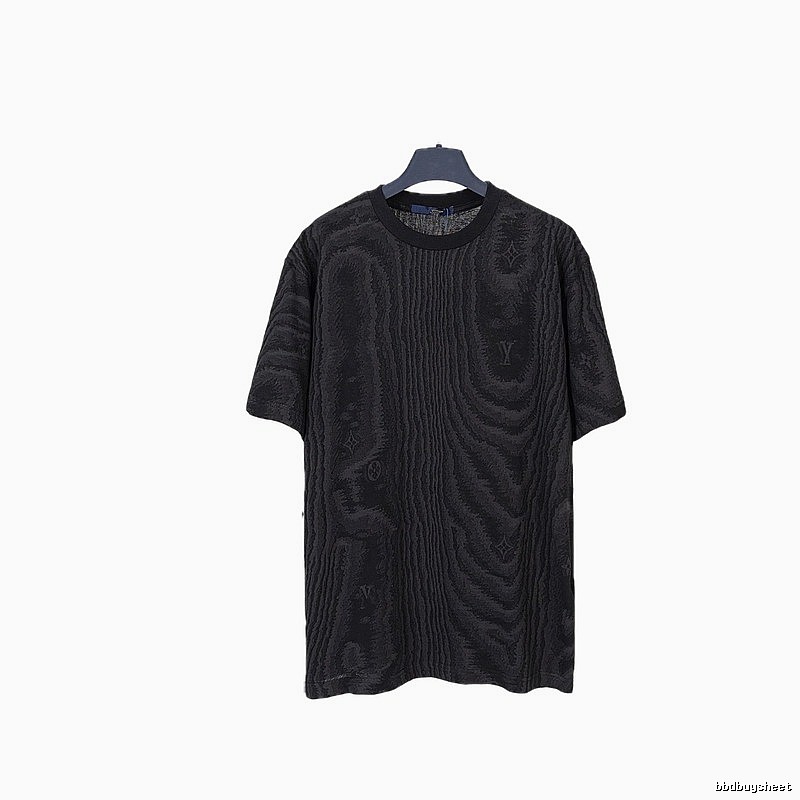 Louis Vuitton Wood-grain Jacquard Street-cool Black T-Shirt
