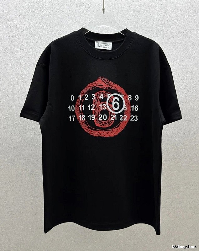 Maison Margiela Number Collection Streetwear-style Black T-Shirt