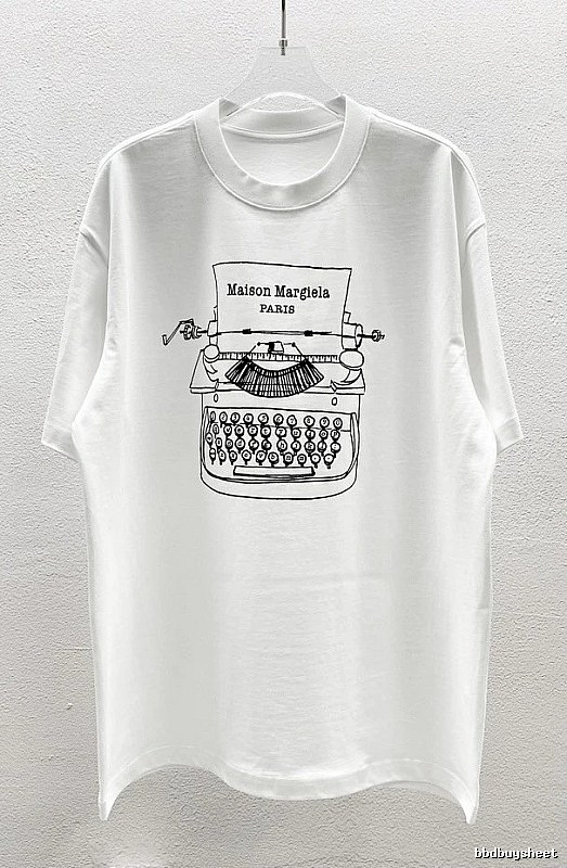 Maison Margiela Vintage Typewriter Style White T-Shirt