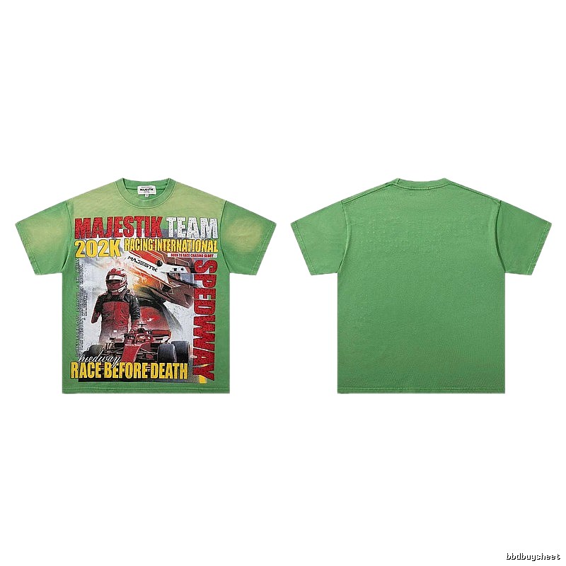 MAJESTIK Racing Series Vintage Style Green T-Shirt