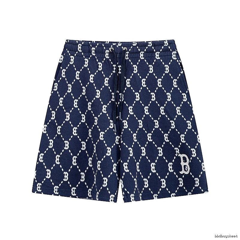 MLB full-print style navy blue shorts