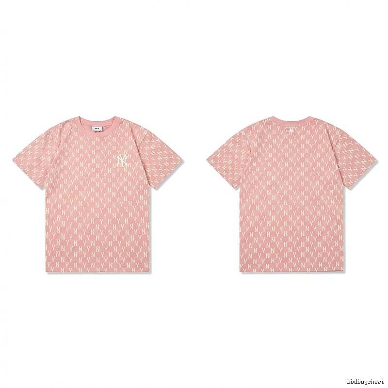 MLB full - print style pink T - shirt