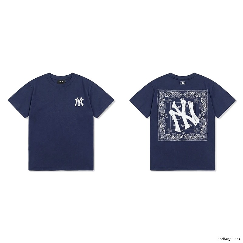 MLB Printed Trendy Style Navy Blue T-shirt