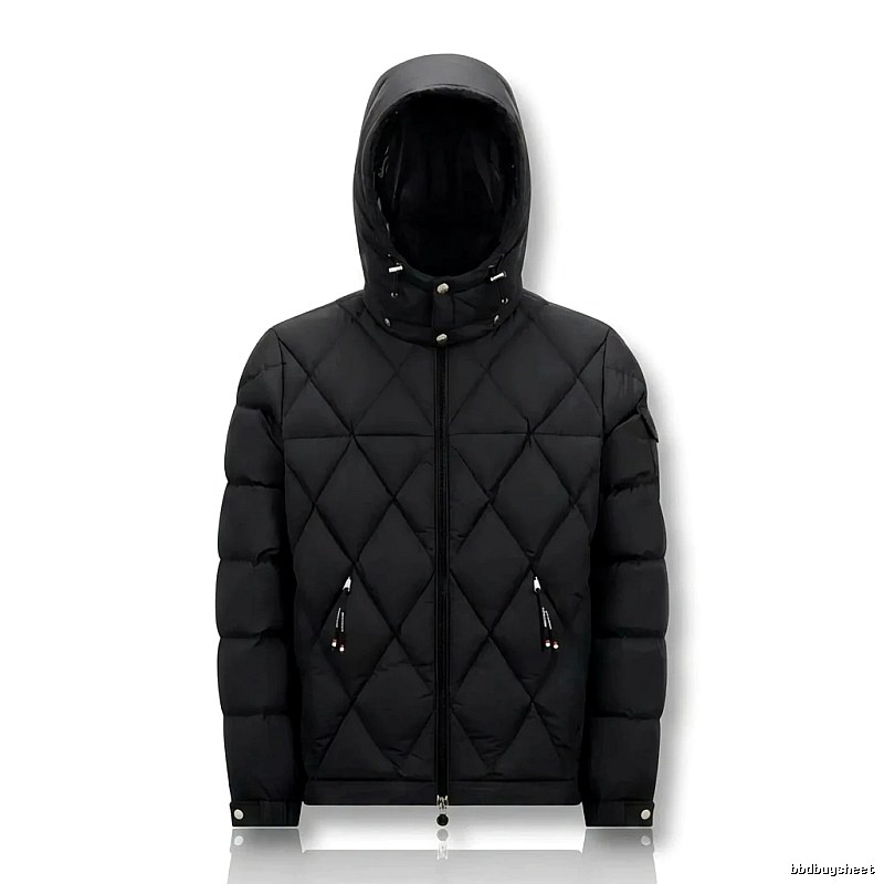 Moncler diamond-check trendy and cool style black down jacket