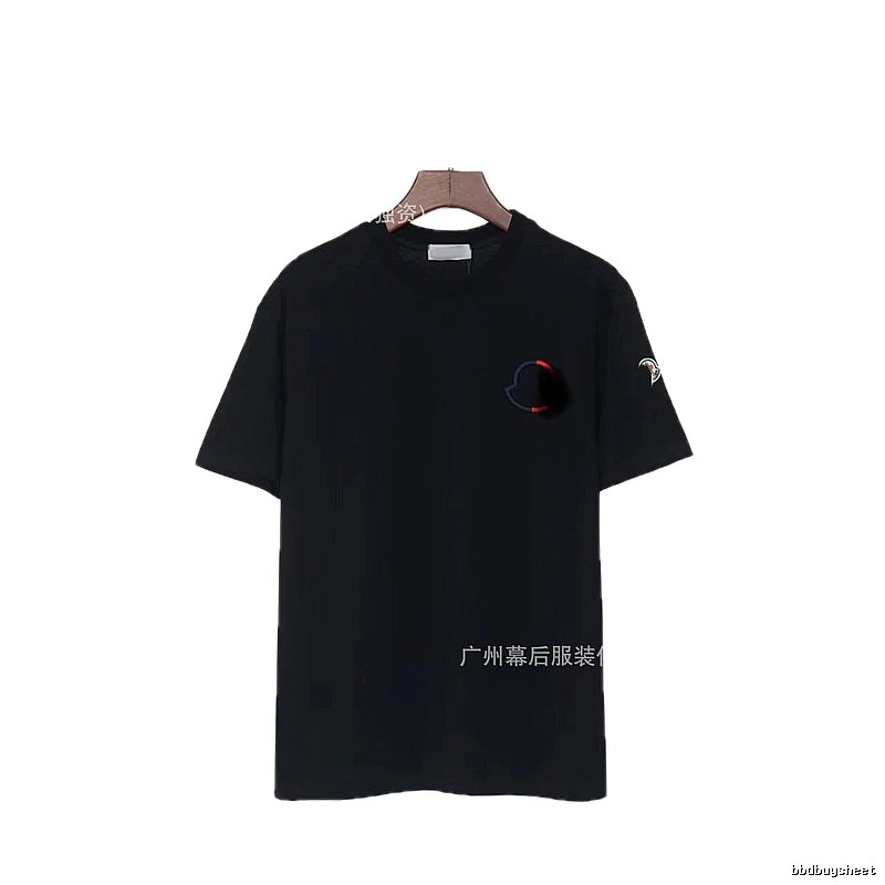 Moncler Embroidered Casual Black Short-sleeve T-shirt