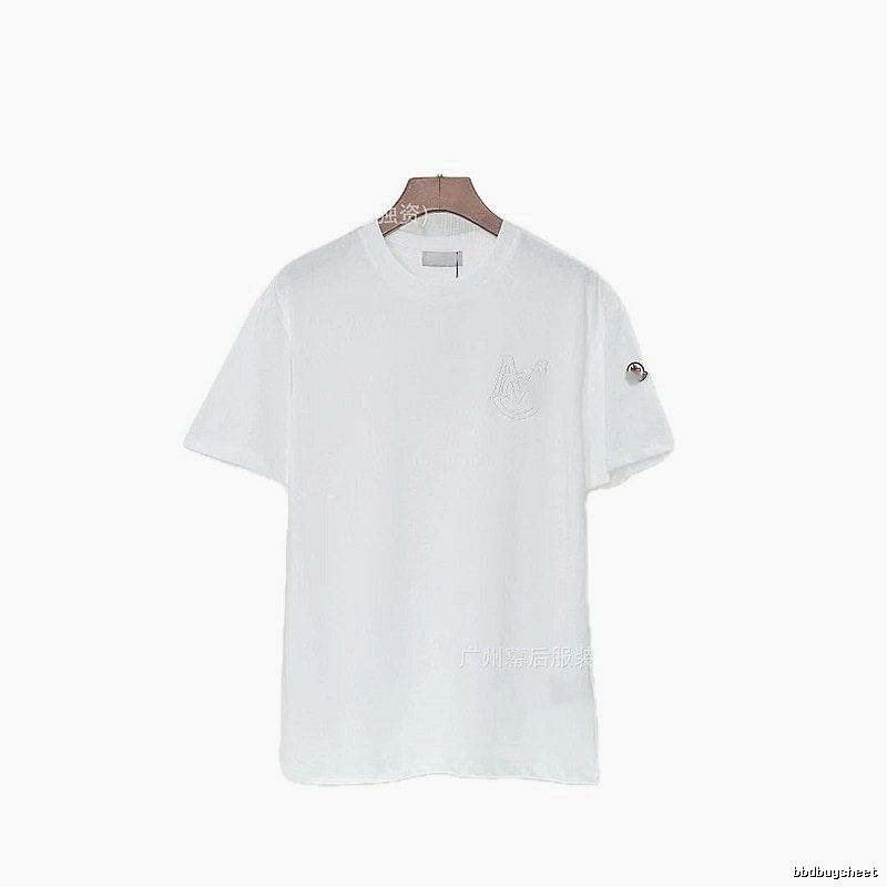 Moncler Embroidered Collection Casual-style White T-Shirt