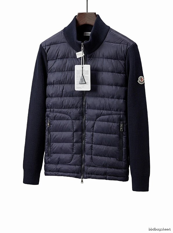 Moncler knitted spliced down jacket