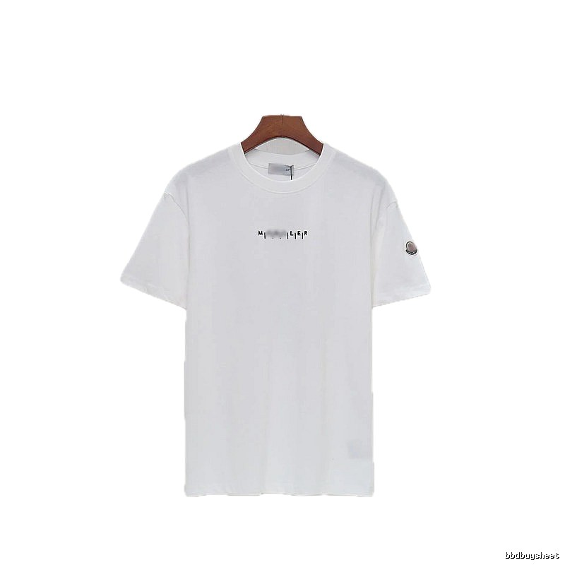 Moncler Letter Print Minimalist Style White T-Shirt
