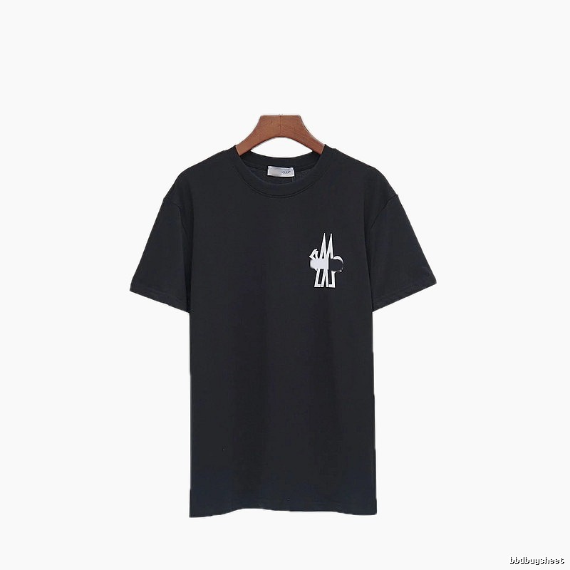 Moncler Print Collection Casual Style Black T-Shirt