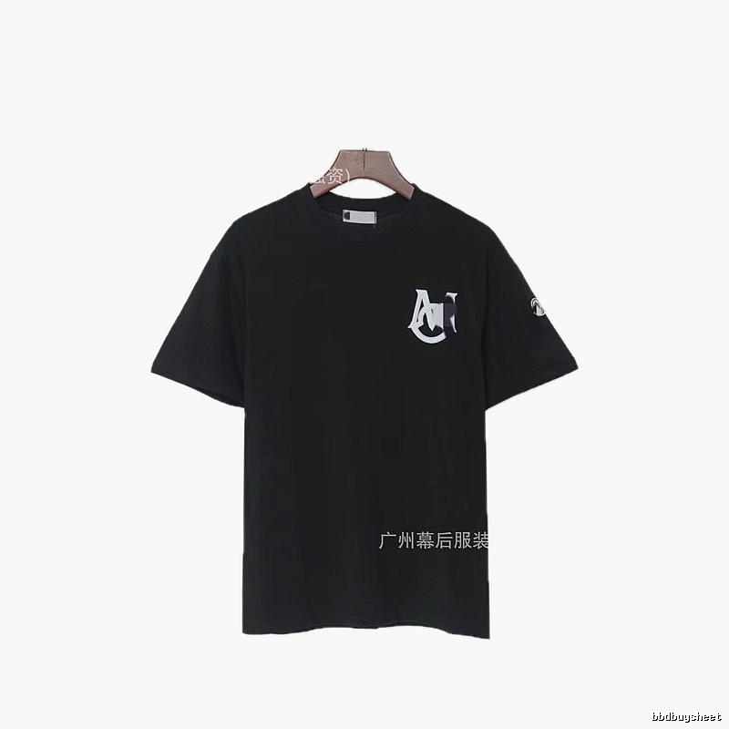 Moncler Printed Casual Style Black T-Shirt
