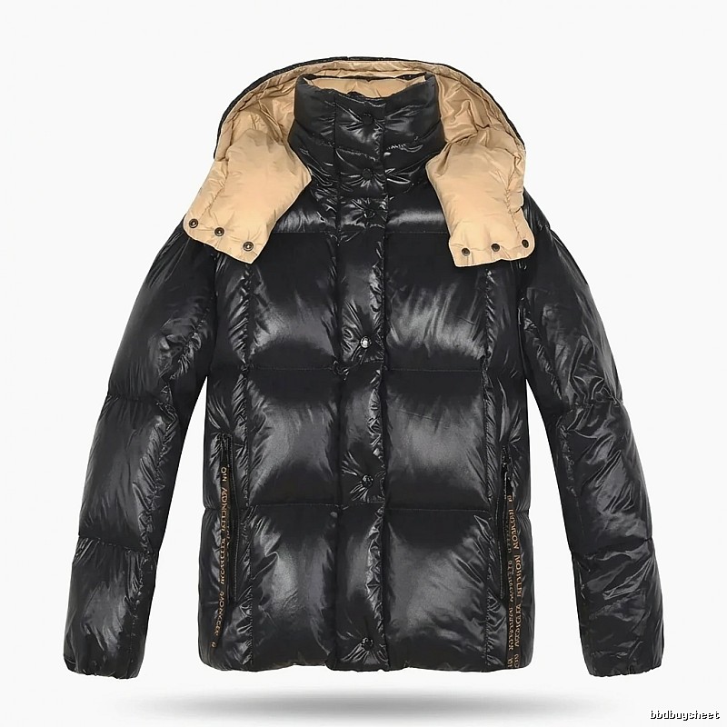 Moncler shiny and stylish black down jacket