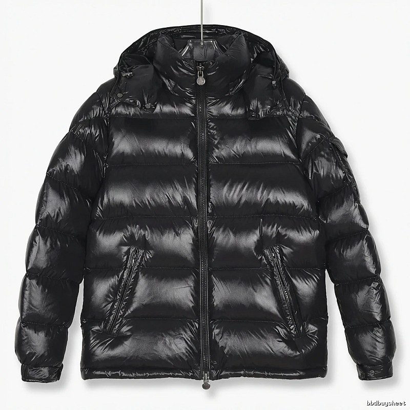 Moncler shiny black down jacket