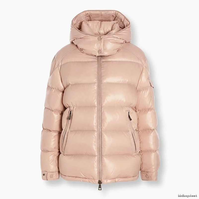 Moncler shiny casual pink down jacket