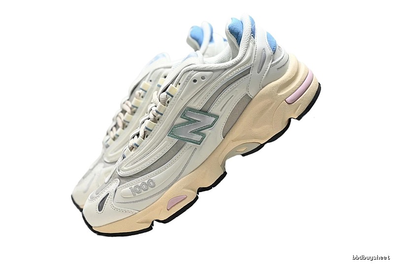 New Balance 1000 retro style gray and white shoes