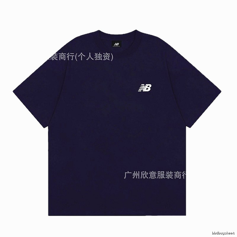 New Balance Casual Series Minimalist Style Navy Blue Short-sleeve T-shirt