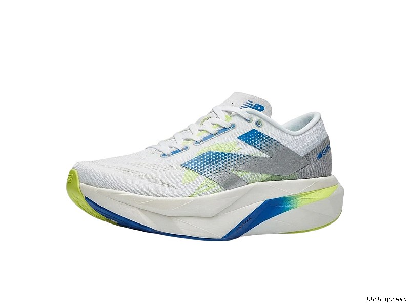 New Balance retro-style blue and white running shoes