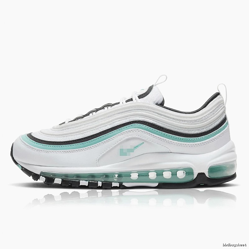 Nike Air Max 97 White and Green Retro Athletic Shoes