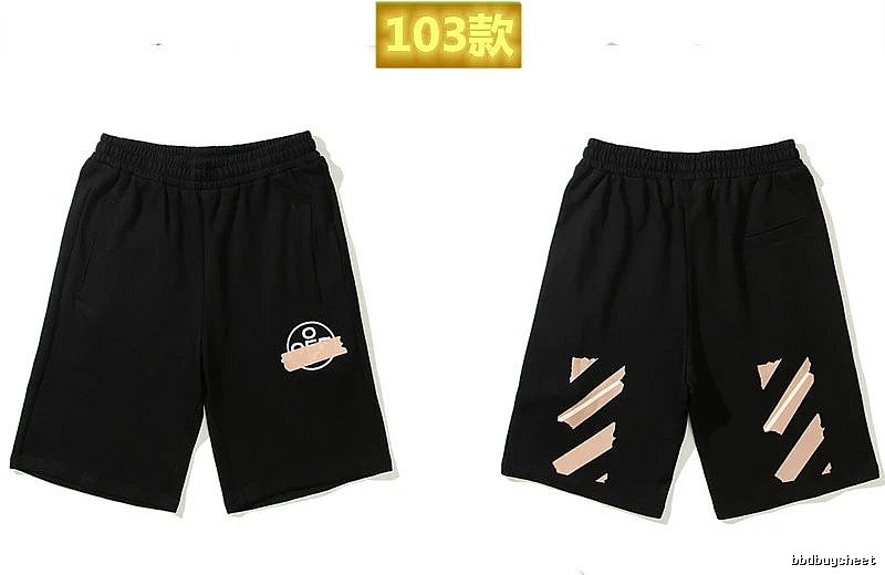 Off-White 103 Style Trendy Cool Black Shorts