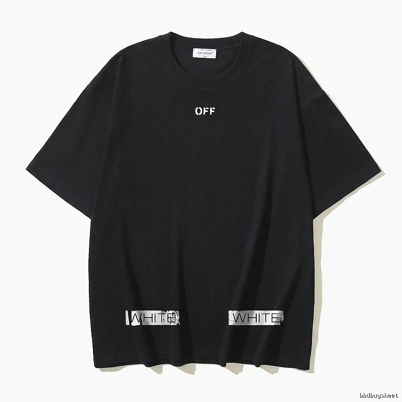 Off-White minimalist style black T-shirt