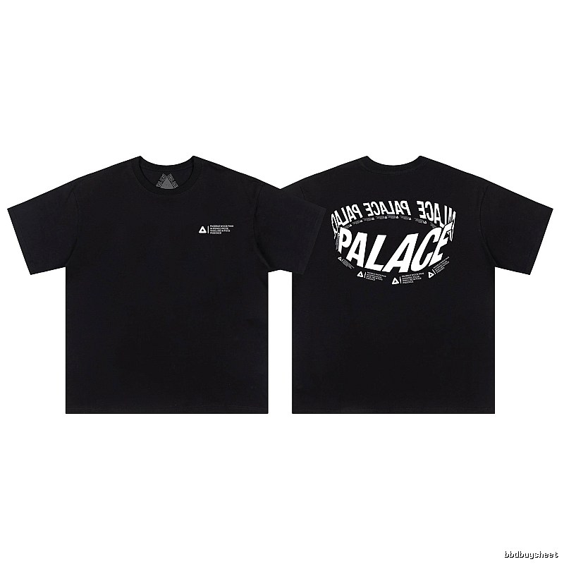 Palace Letter Print Street Style Black T-Shirt