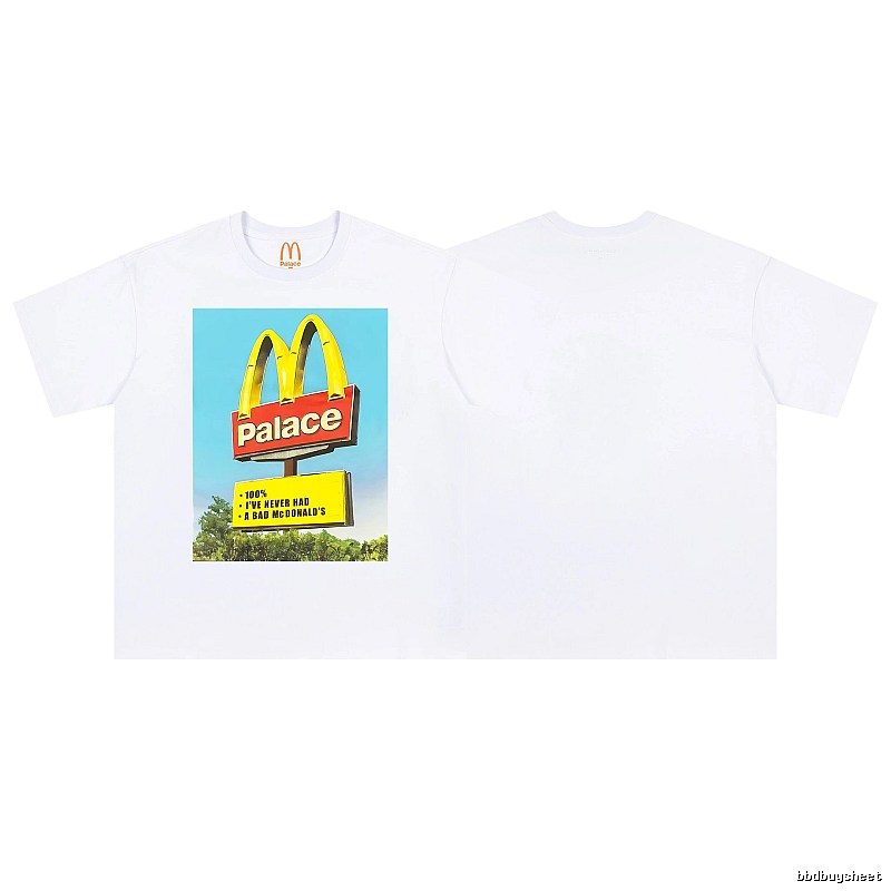 Palace x McDonald's Co-branded Street Style White T-Shirt