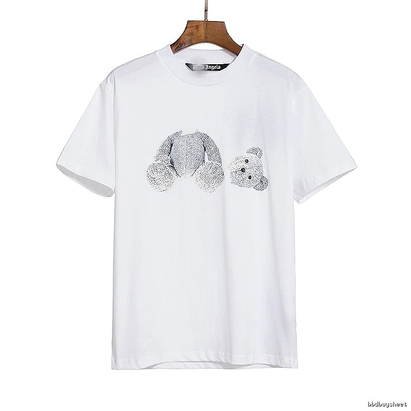 Palm Angels Travel Bear graphic T-shirt White Colorful Bear with Soft Visual Tone