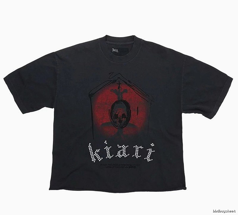 Paly Hollywood Skull Dark Distressed Black T-Shirt