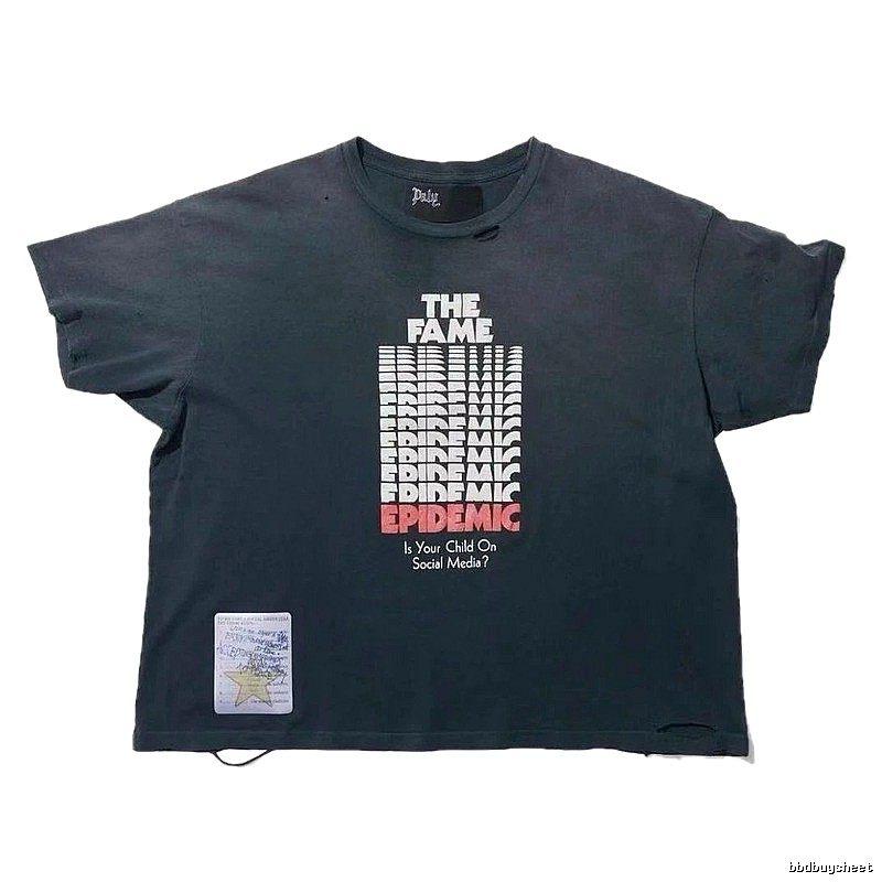 Paly Hollywood Vintage Printed Charcoal Black T-shirt