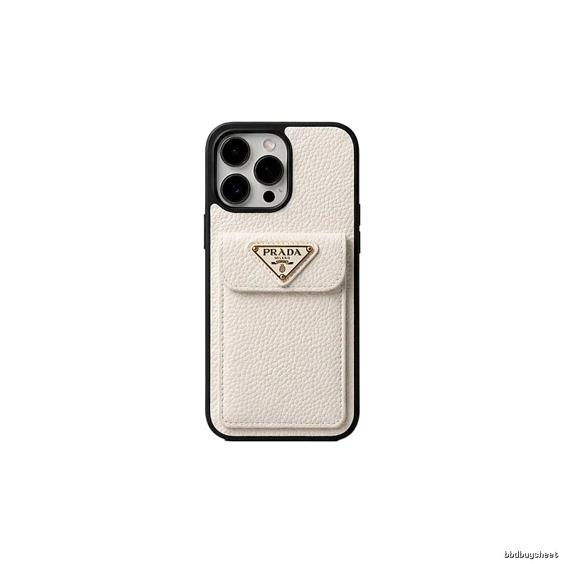 Prada minimalist style white iPhone case